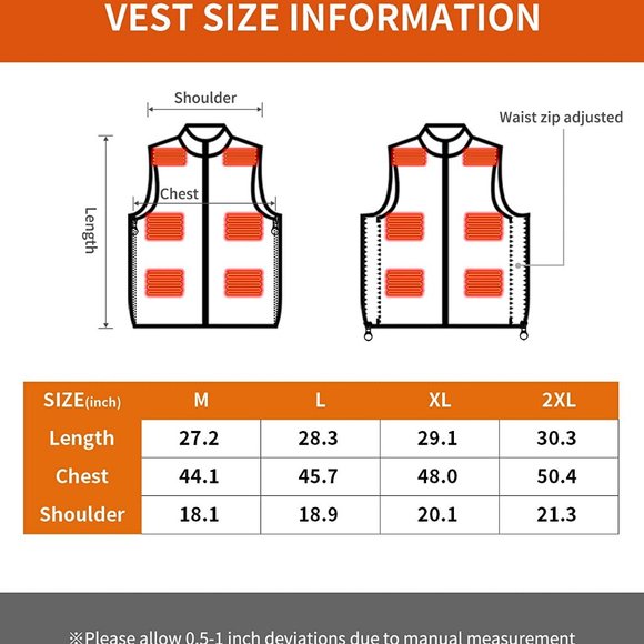 Heated Winter Vest for Men and Women with free Battery - Picture 6 of 6